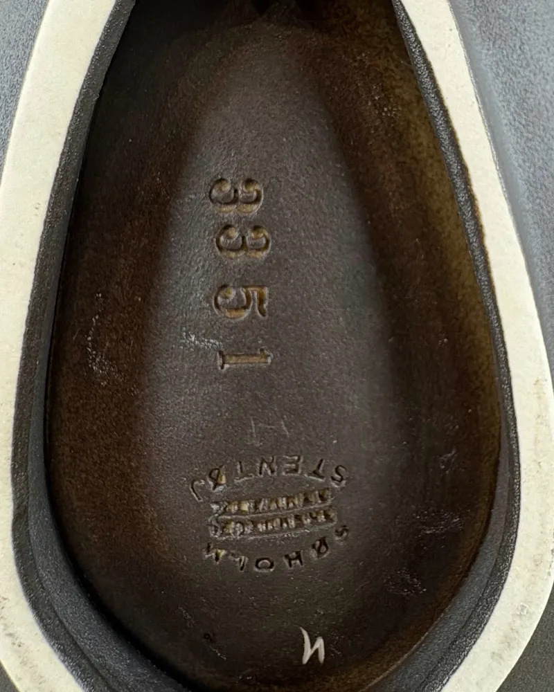 Impressed model number 3351 and oval Soholm Stentoj stamp on the back of a wall candle holder