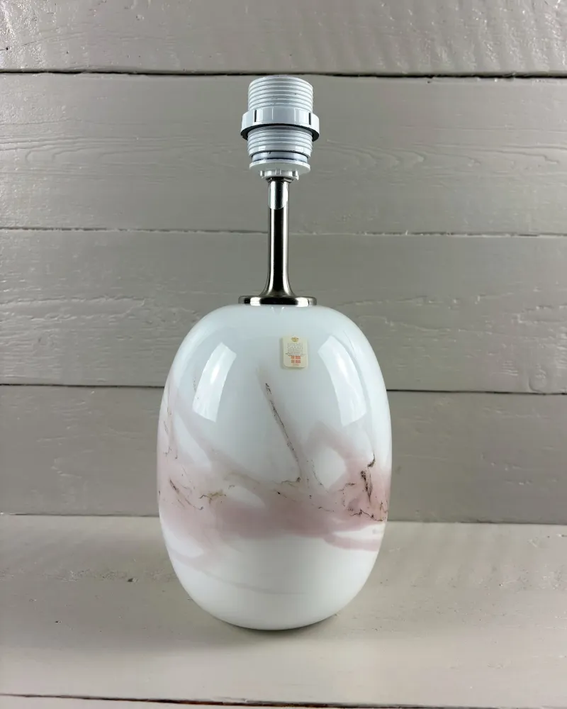 1980s Danish Holmegaard Michael Bang Sakura Pink Art Glass Table Lamp