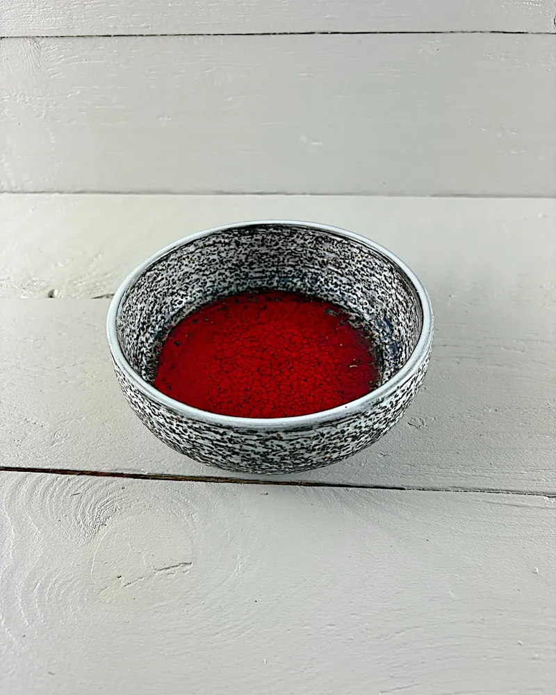 Late 1960s Swedish Mari Simmulson for Upsala-Ekeby Gloria Ceramic Bowl with Red Glaze