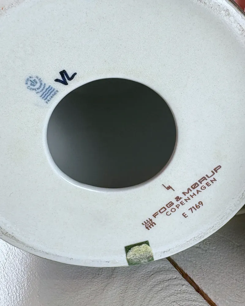 Underside mark: Fog & Morup Copenhagen E 7169, Royal Copenhagen stamp and blue VL initials