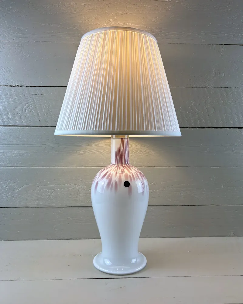 1990s Danish Michael Bang for Royal Copenhagen Holmegaard Torino Opal Glass Table Lamp