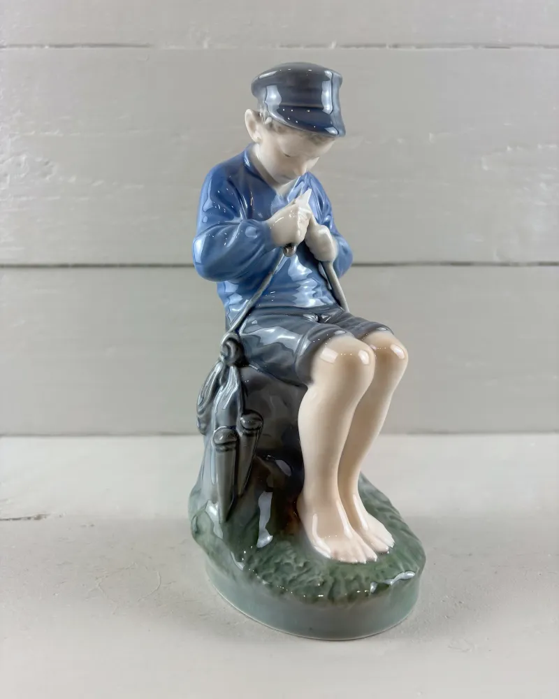 Danish Royal Copenhagen Christian Thomsen Whittler Boy Porcelain Figurine No. 905