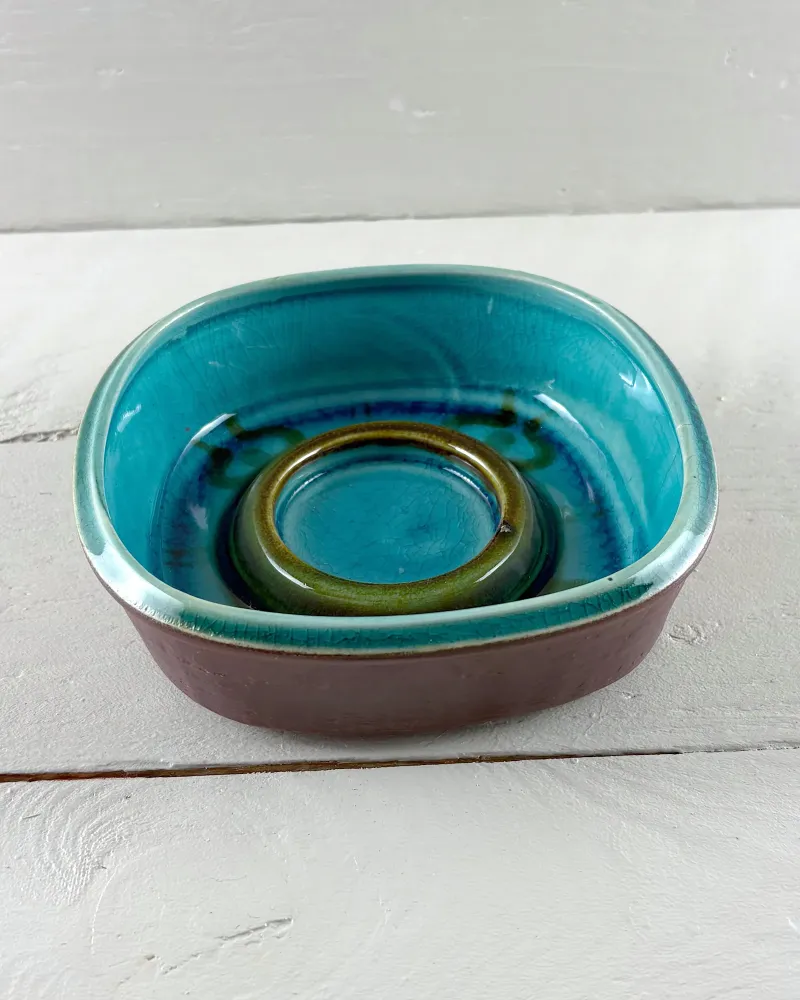 1960s Danish Soholm Stoneware Bowl Model 3254 by Einar Johansen with Turquoise Glaze