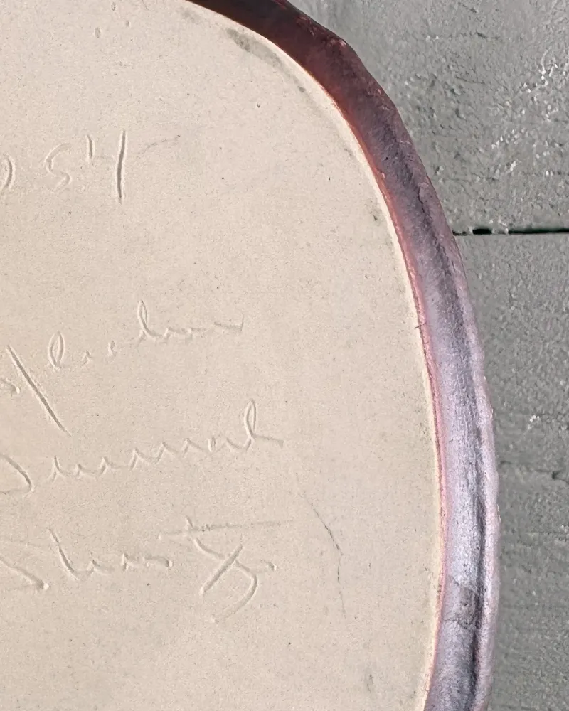 ncised mark on the base of a Danish stoneware bowl by Einar Johansen reading 3254 Søholm Danmark Stentøj