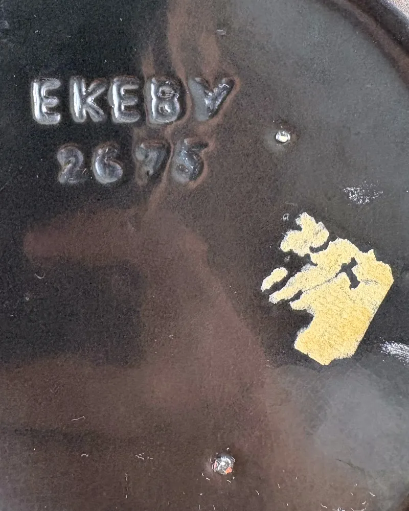 Impressed mark EKEBY 2675 on the base of an Upsala-Ekeby ceramic advent candle holder